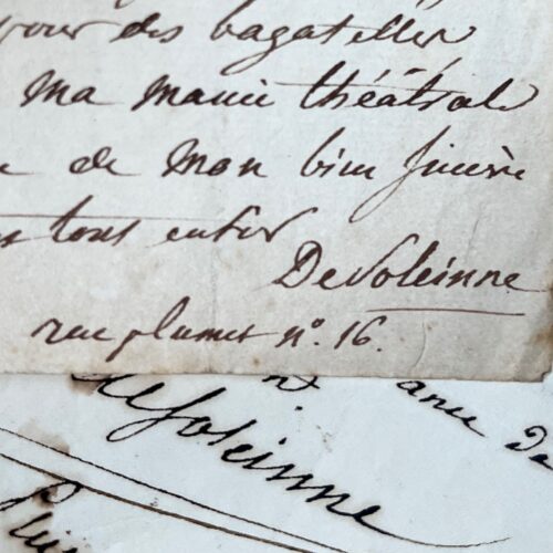 3 lettres du grand bibliophile Alexandre de Soleinne sur ses acquisitions