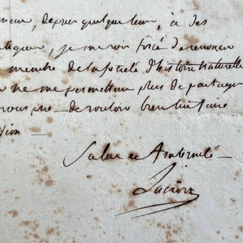 Le mathématicien Sylvestre-François Lacroix quitte la Société d'Histoire naturelle de Paris