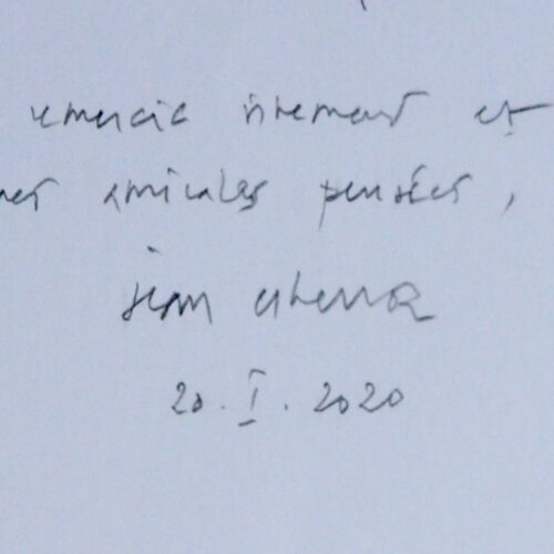 Citation autographe de Jean Echenoz "Or que faire en pareille conjoncture ?"