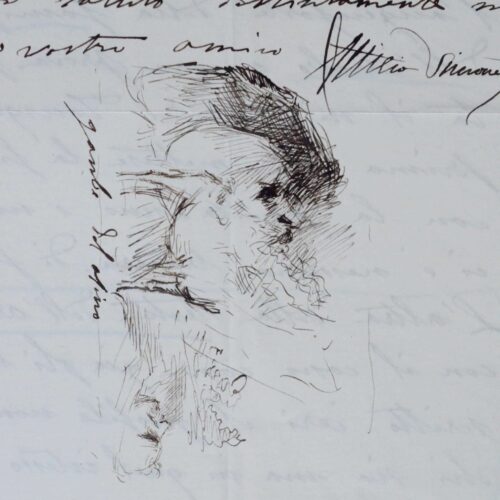 Le peintre italien Attilio Simonetti décrit des eaux-fortes de Rembrandt au baron Davilliers (avec croquis)