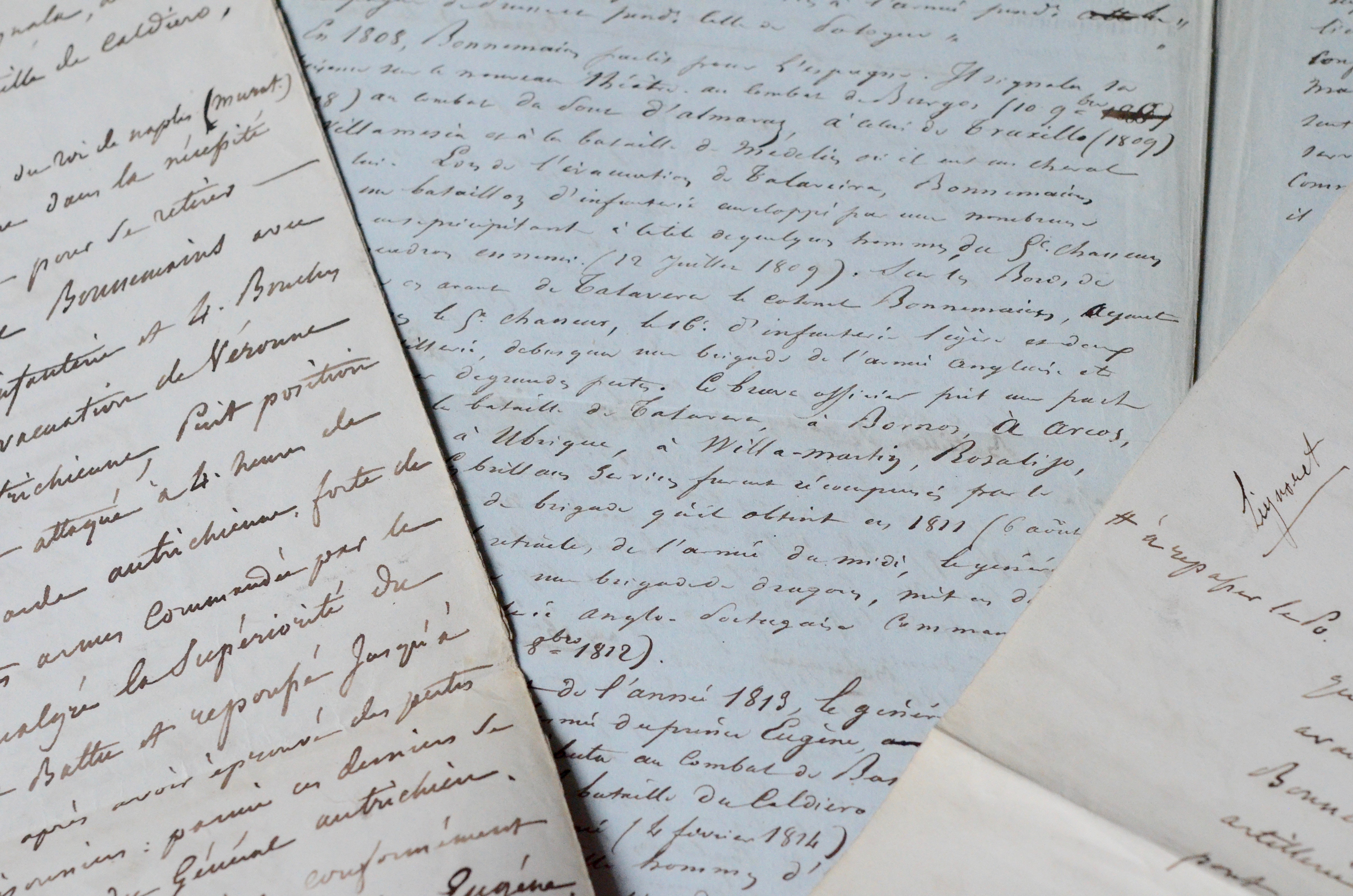 Manuscrit autobiographique du général d’Empire Pierre Bonnemains