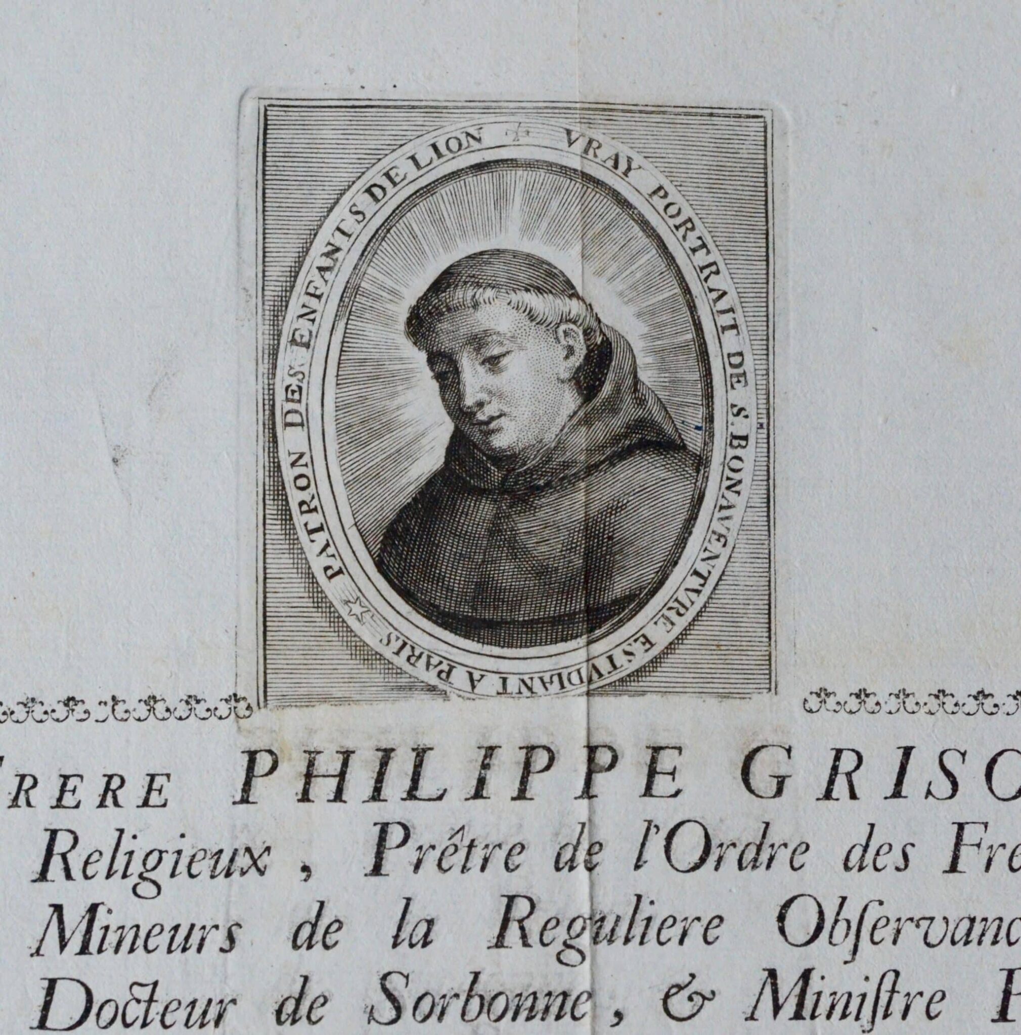 Lettre d’affiliation d’un frère cordelier du couvent du Donjon pour le maréchal de Langeron