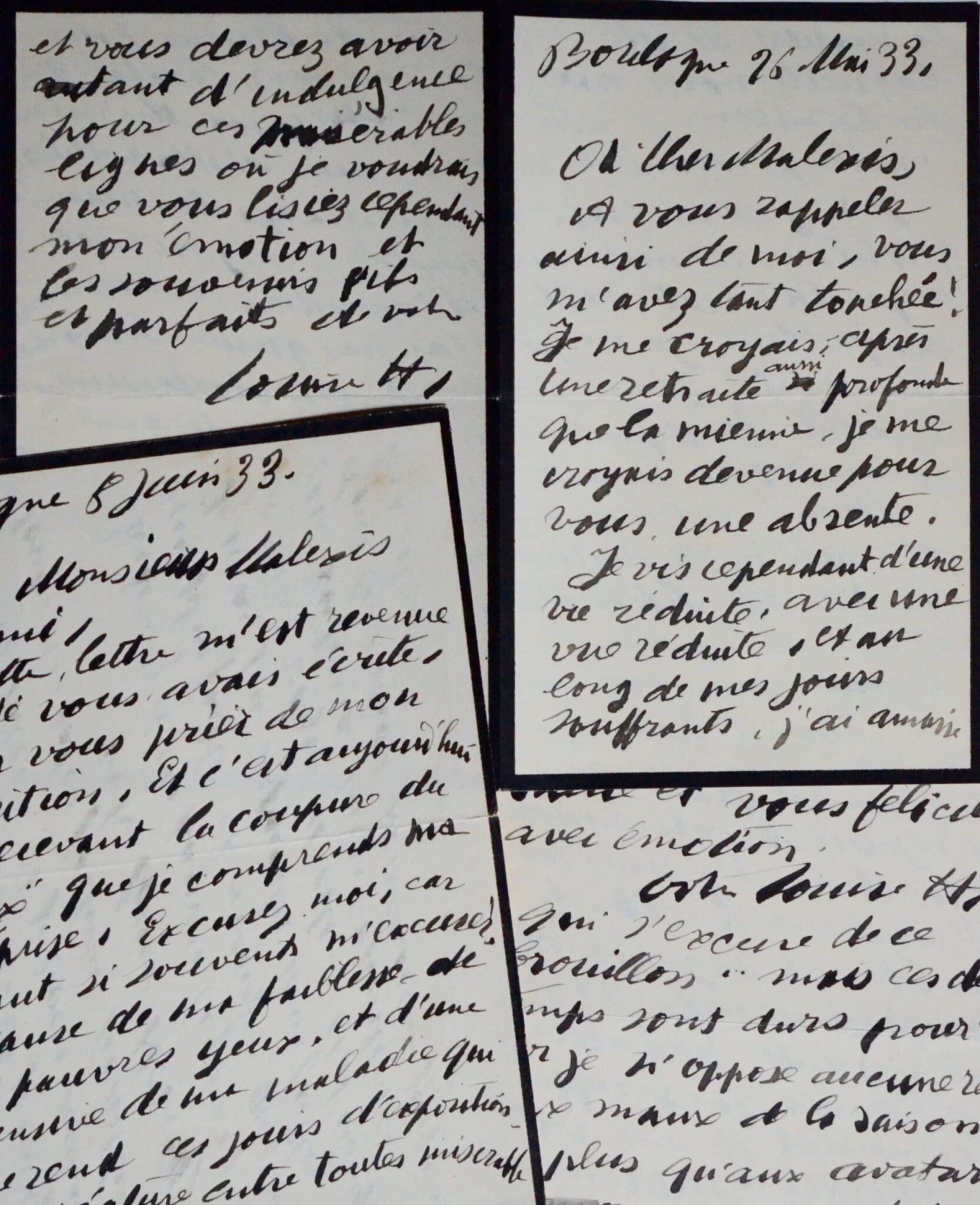 3 lettres de Louise Hervieu sur l’exposition de ses dessins chez Bernheim et Andrée Sikorska