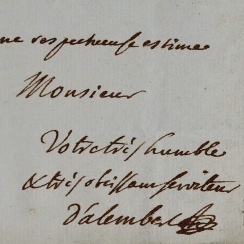 D'Alembert buscó en vano una carta de Colardeau en los archivos de la Academia Francesa
