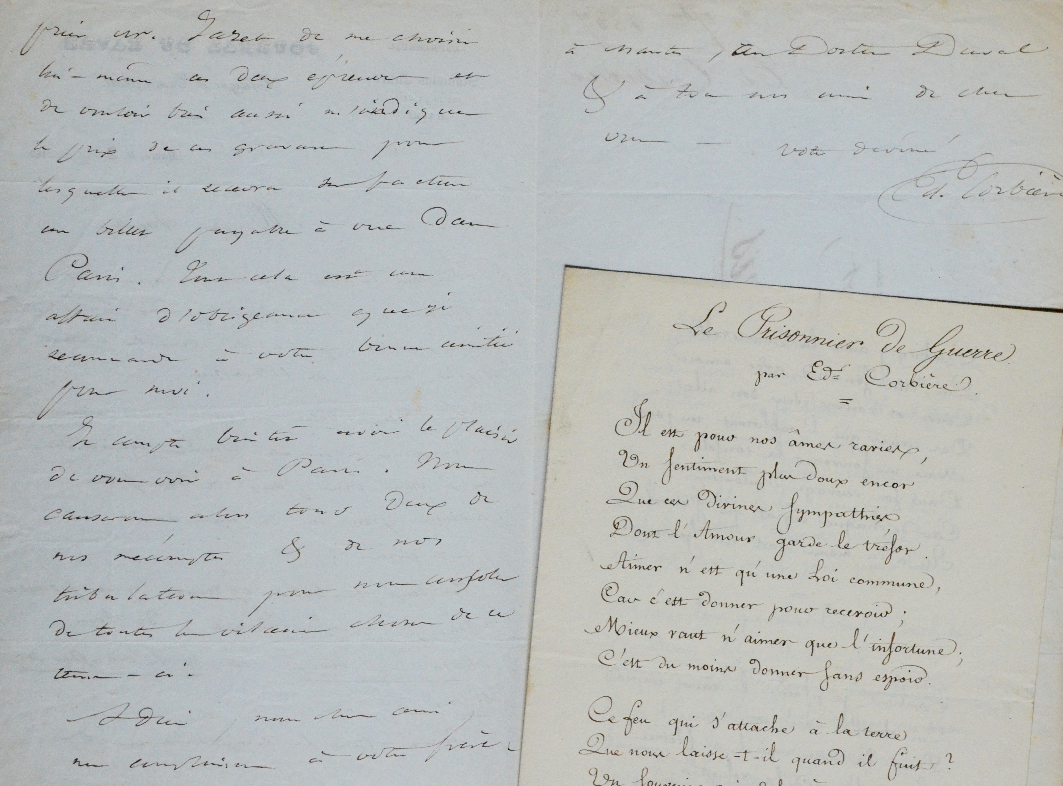 Édouard Corbière réclame des gravures de chasse aux lions et de chasse aux tigres