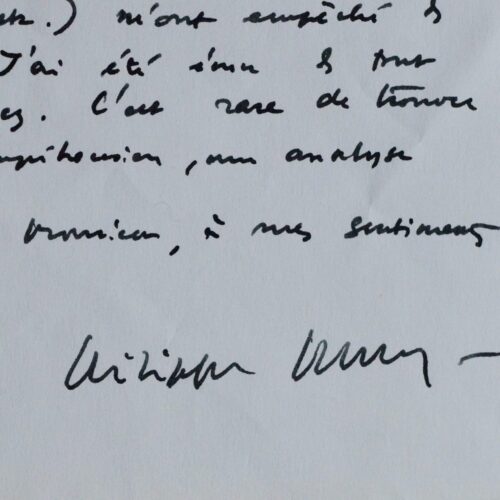 Letter from Philippe Muray, father of Homo Festivus, on his work 'The 19th Century Through the Ages'