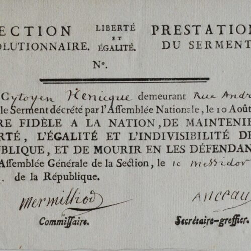 Serment de fidélité aux valeurs de la Révolution