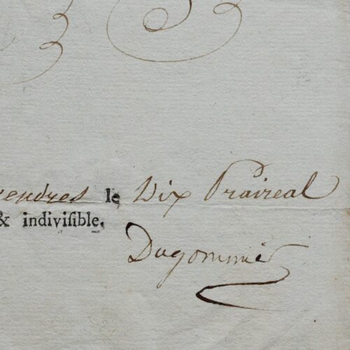 Certificat de bravoure décerné par le général Dugommier, depuis Port-Vendres