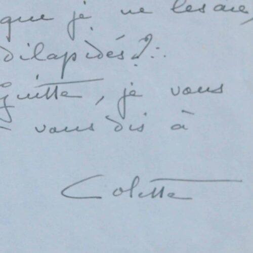 Lettre de Colette à la pianiste et compositrice Marguerite Monnot