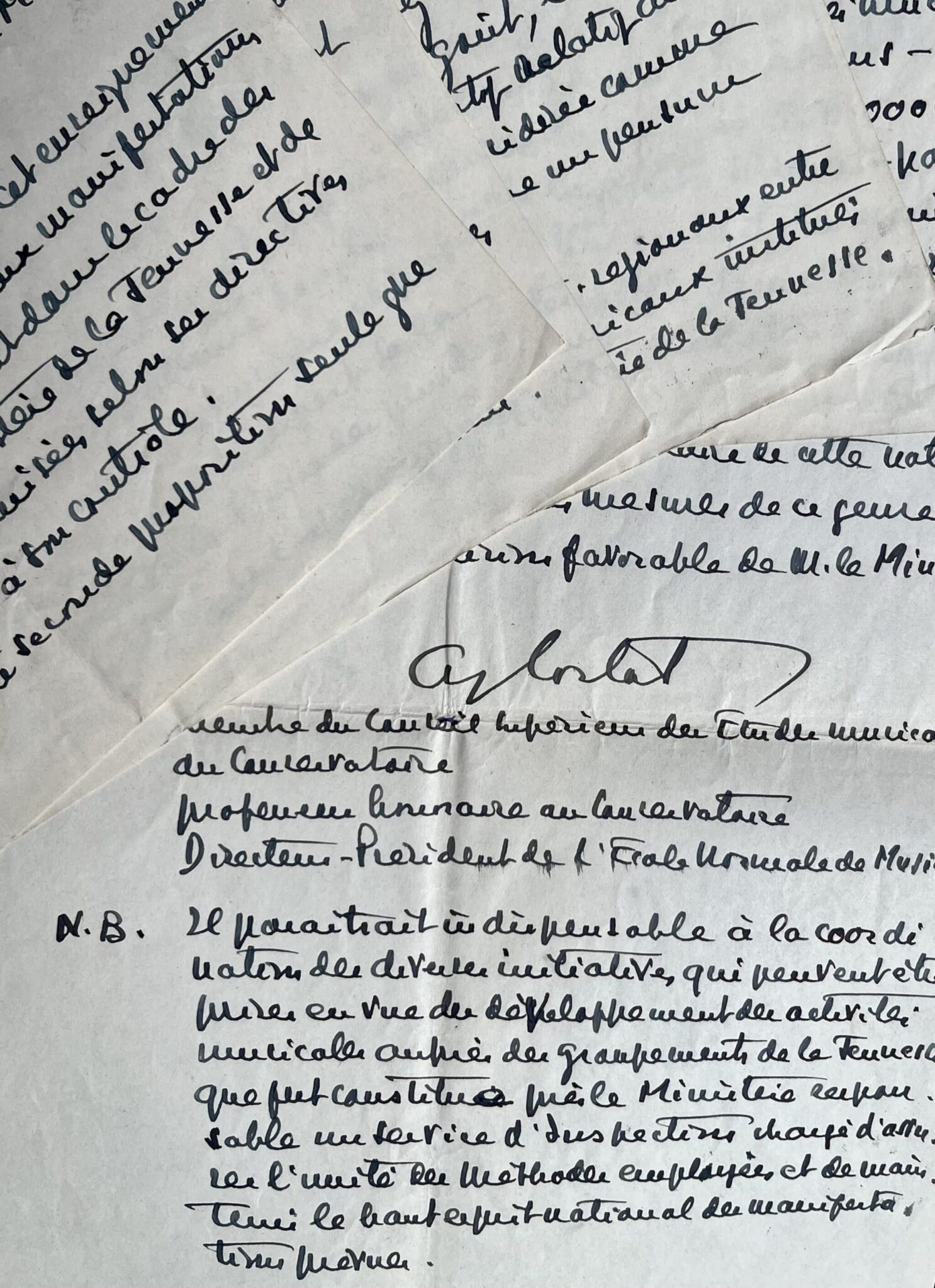 Alfred Cortot propose son plan d’activité musicale au gouvernement de Vichy