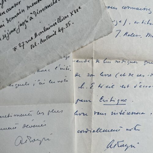 Deux lettres du philosophe Alexandre Koyré, avec une lettre de Paul Desjardin sur les décades de Pontigny
