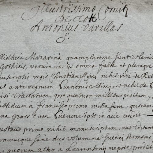 Rares notes bibliographiques autographes d'Antoine Varillas, historiographe de Gaston d'Orléans
