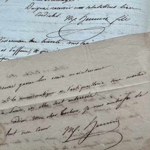 Deux lettres du numismate et collectionneur Michel Hennin, à Joseph-François Tochon, au sujet de sa collection