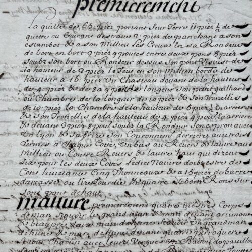 Costruzione di una nave per la Compagnia Mercantile di Bordeaux, nel 1671