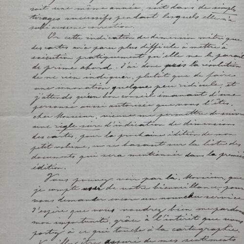 Lettre de l'alpiniste et pionnier du ski Henry Duhamel sur la publication de son 'Guide du Haut-Dauphiné'