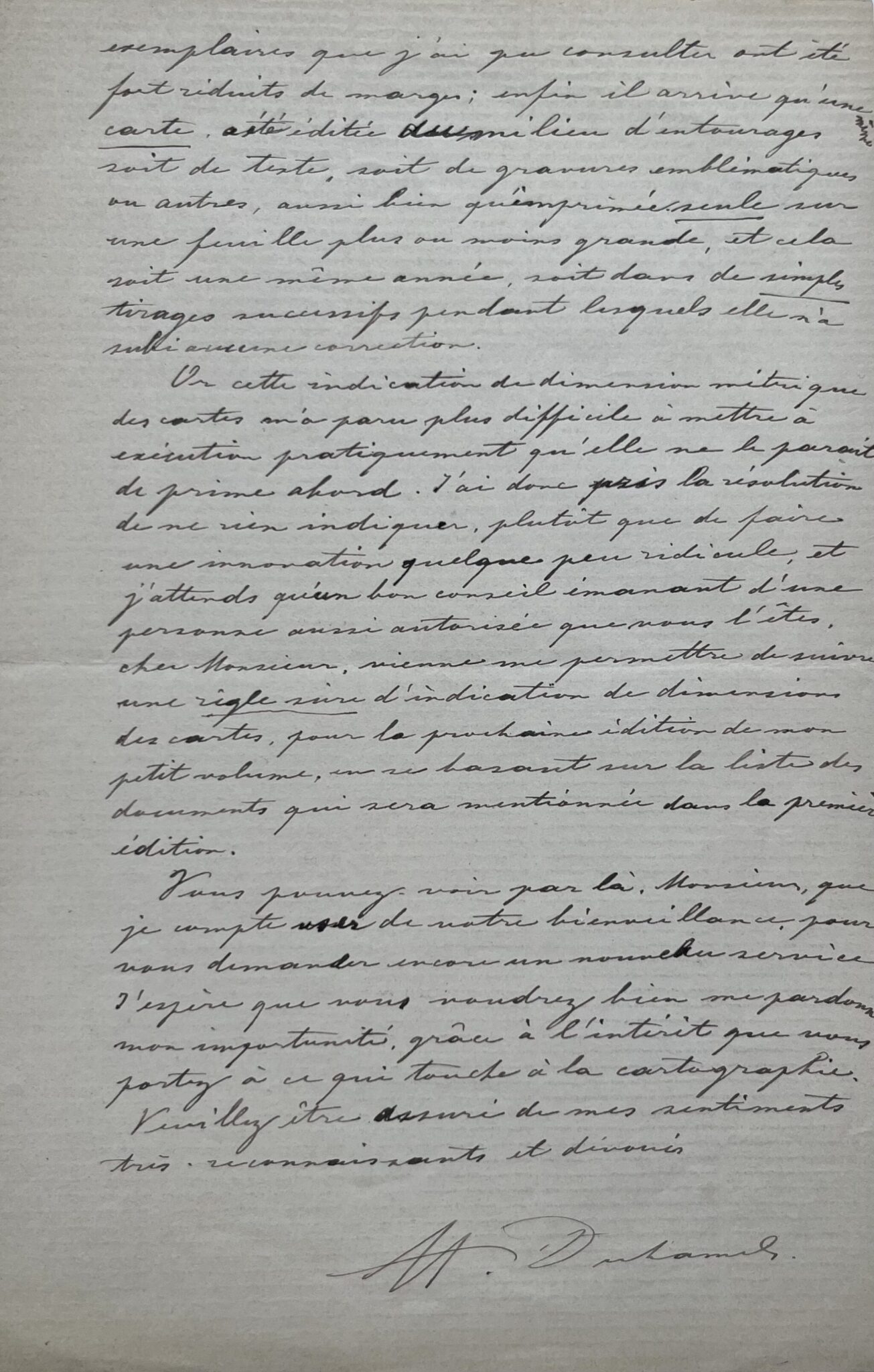 Lettre de l’alpiniste et pionnier du ski Henry Duhamel sur la publication de son ‘Guide du Haut-Dauphiné’