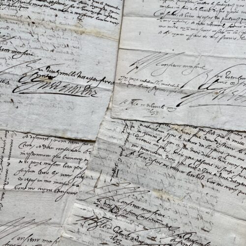 Ensemble de quatre lettres de 1633 de l'évêque du Puy-en-Velay, Just de Serres, à son frère