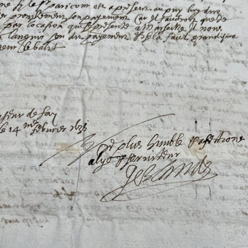 Longue lettre de 1635 de Gerlande au chanoine de Saint-Polion, au Puy en Velay