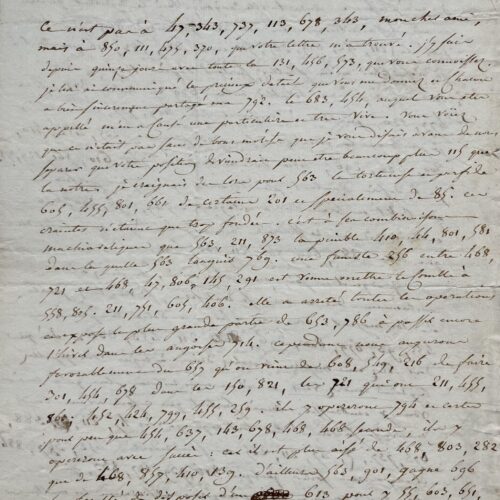 Rare lettre chiffrée du chef chouan Florimond-Benjamin Mac-Curtain, baron de Kainlis