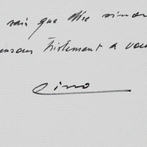 Carte de Lino Ventura après la mort de son partenaire de l'Armée des Ombres, Paul Meurisse