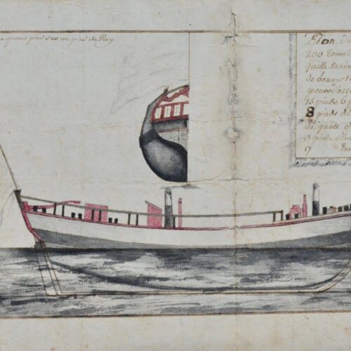 Costruzione navale: disegno del 1774 con preventivo per la costruzione di una nave