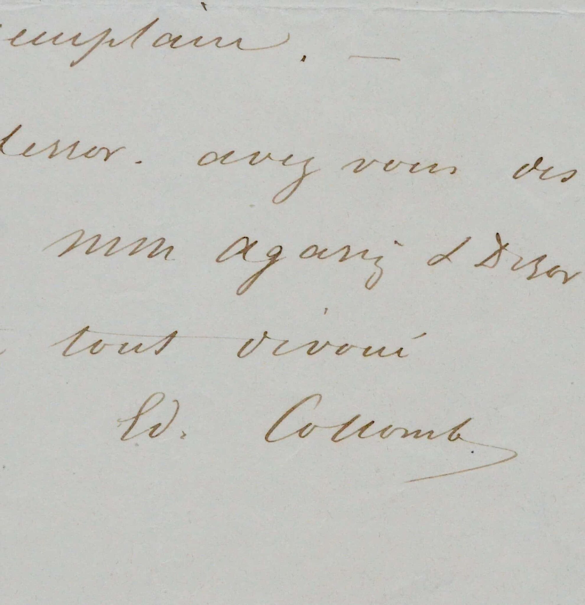 Lettre du glaciologue suisse Edouard Collomb sur les glaciers, adressée à son confrère Ch.-Fr. Martins