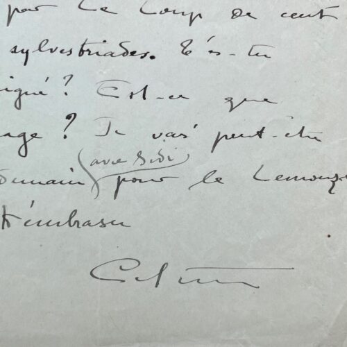 Amusante lettre de Colette à Léopold Marchand "j'ai le galuchat ! Il est prasin, carré, acutangle"