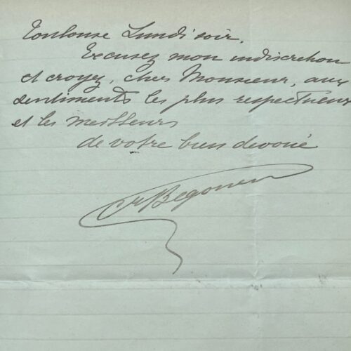 Le préhistorien Napoléon-Henri Begouën clame son adhésion à la théorie de l'évolution de Lamarck