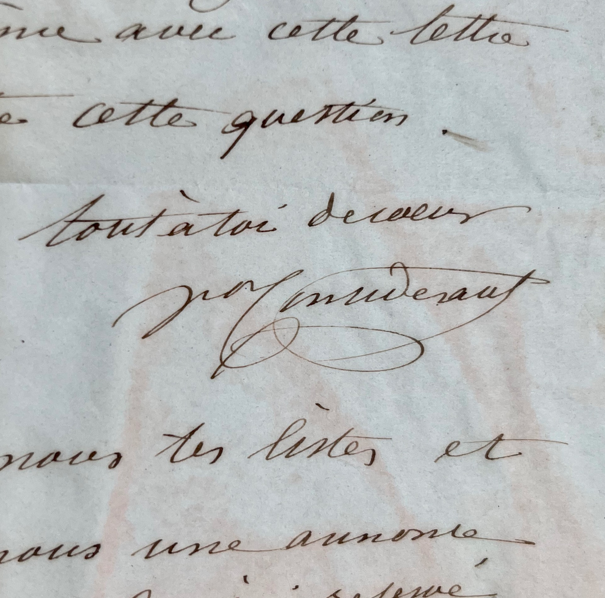 Lettre de Victor Considérant à Alexandre Bixio