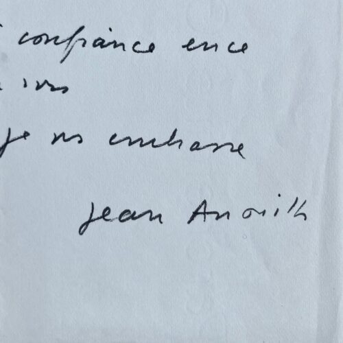 Jean Anouilh does not wish to attend the dress rehearsal of his play "The Director of the Opera"