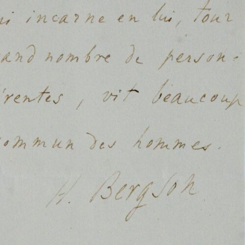 Belle pensée d'Henri Bergson sur les acteurs