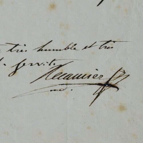 Le grand gynécologue Joseph Recamier annonce ses noces prochaines avec madame Duval Du Mottay