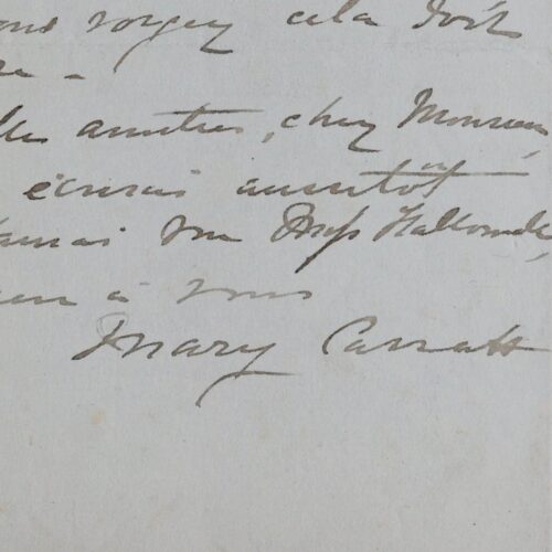 Très belle lettre de Mary Cassatt à Camille Pissarro sur son activité artistique