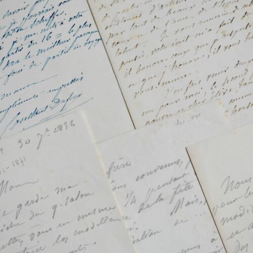 Ensemble de 5 lettres de l'architecte du Panthéon, Simon Claude Constant-Dufeux
