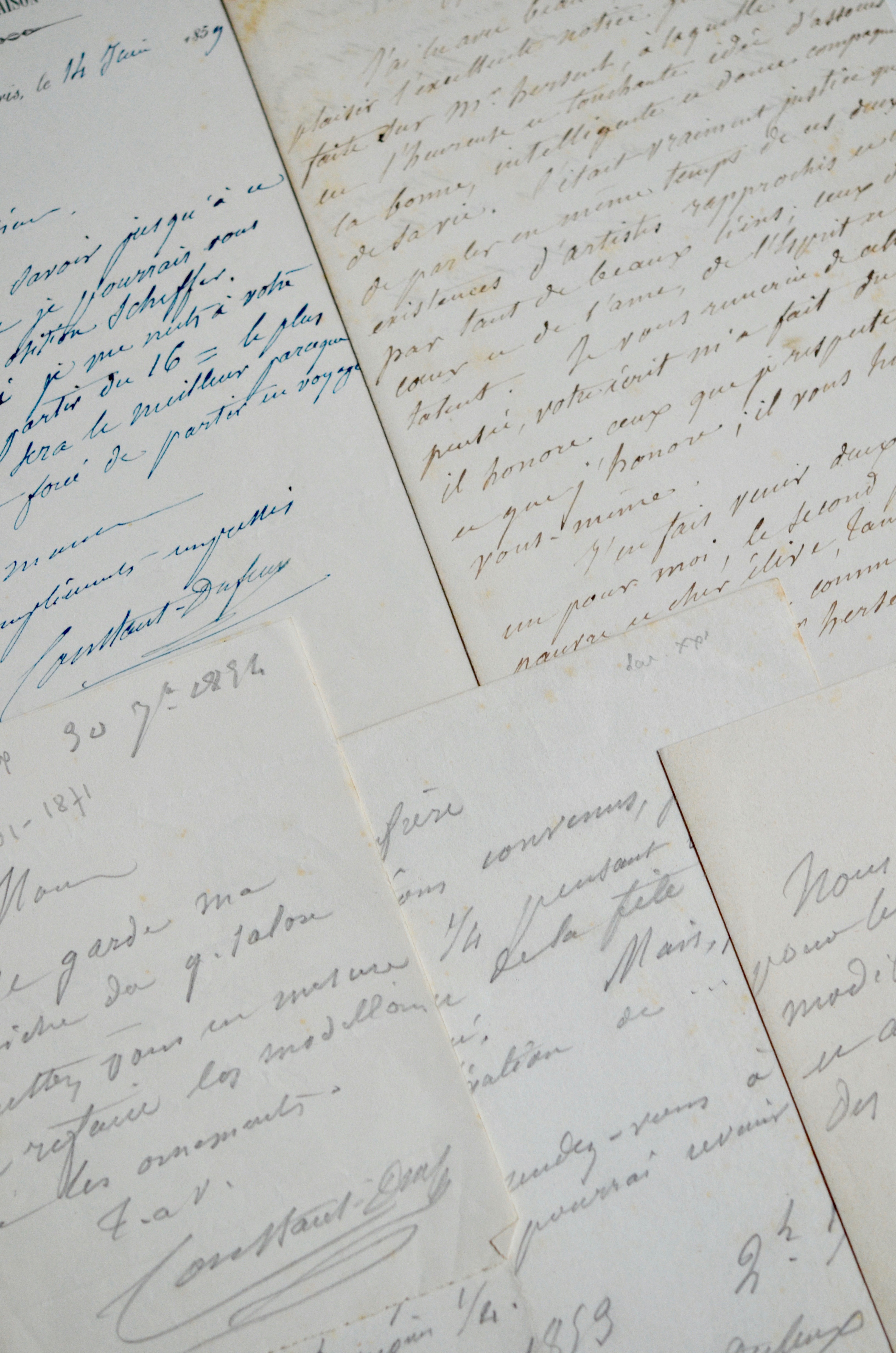 Ensemble de 5 lettres de l’architecte du Panthéon, Simon Claude Constant-Dufeux