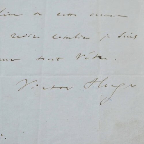 Lettre de Victor Hugo adressée au président De Belleyme
