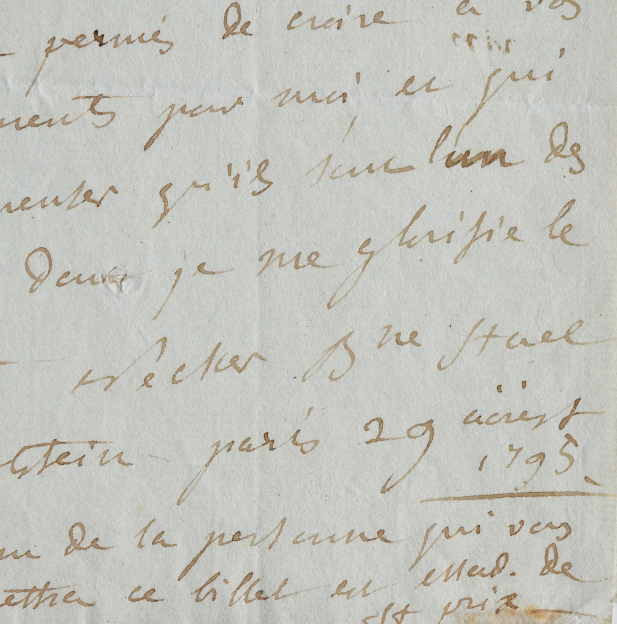 Germaine de Staël recommande Mlle de Saint-Prix « malheureuse et intelligente » à Dominique Audibert