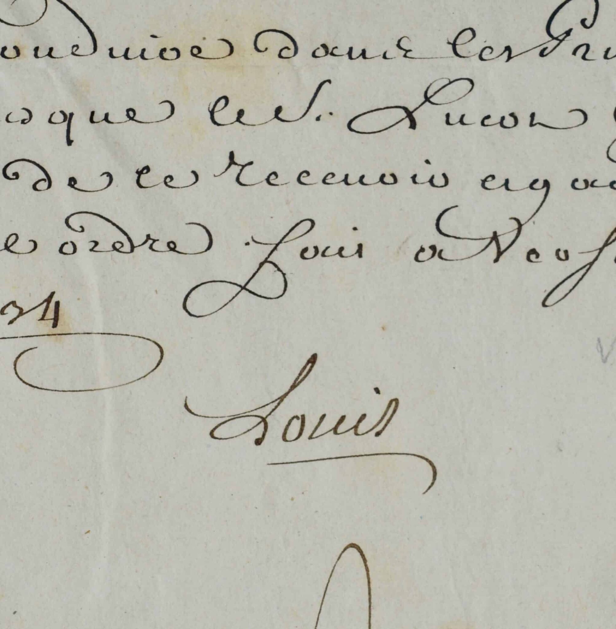 Lettre de cachet de Louis XV pour emprisonner le sieur Luçon à la prison du Fort-l’Evesque