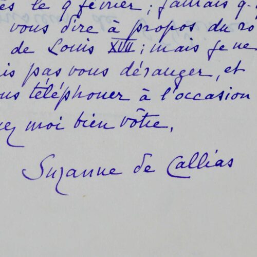 Lettre de la femme de lettres féministe Suzanne de Callias adressée à Michel de Saint-Pierre