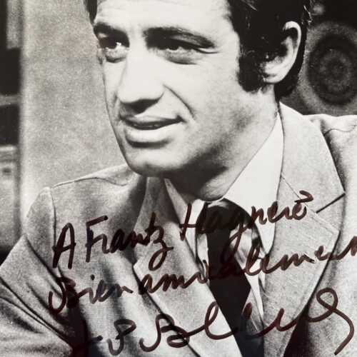 Beau et grand portrait photographique dédicacé de Jean-Paul Belmondo
