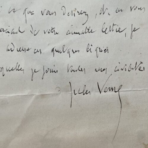 Lettre autographe signée de Jules Verne