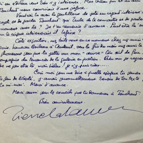 3 lettres du critique d'art Pierre Cabanne à Michel de Saint-Pierre