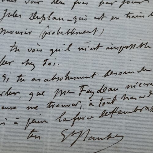 Gustave Flaubert, au chevet de son ami Jules Duplan, mourant