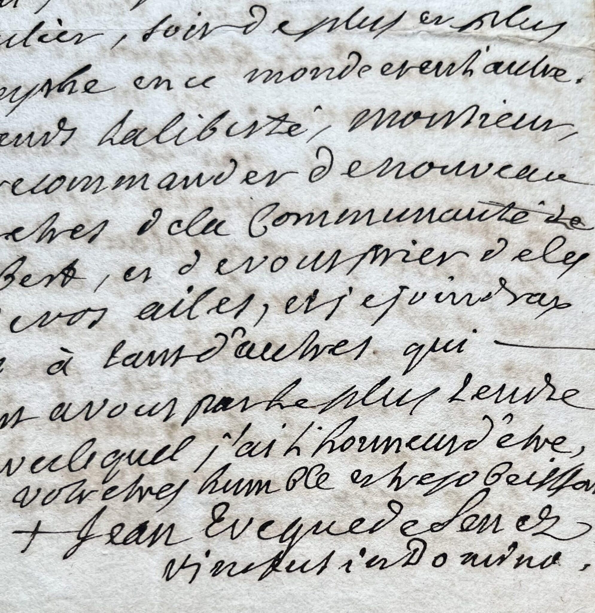 Lettre de Jean Soanen, évêque de Senez, écrite de son exil à La Chaise-Dieu