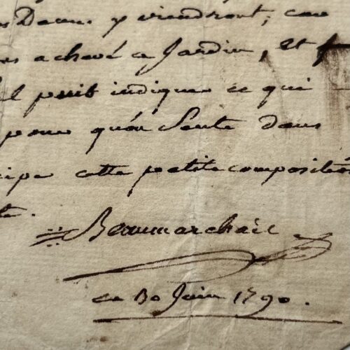 Charmante lettre de Beaumarchais sur son jardin