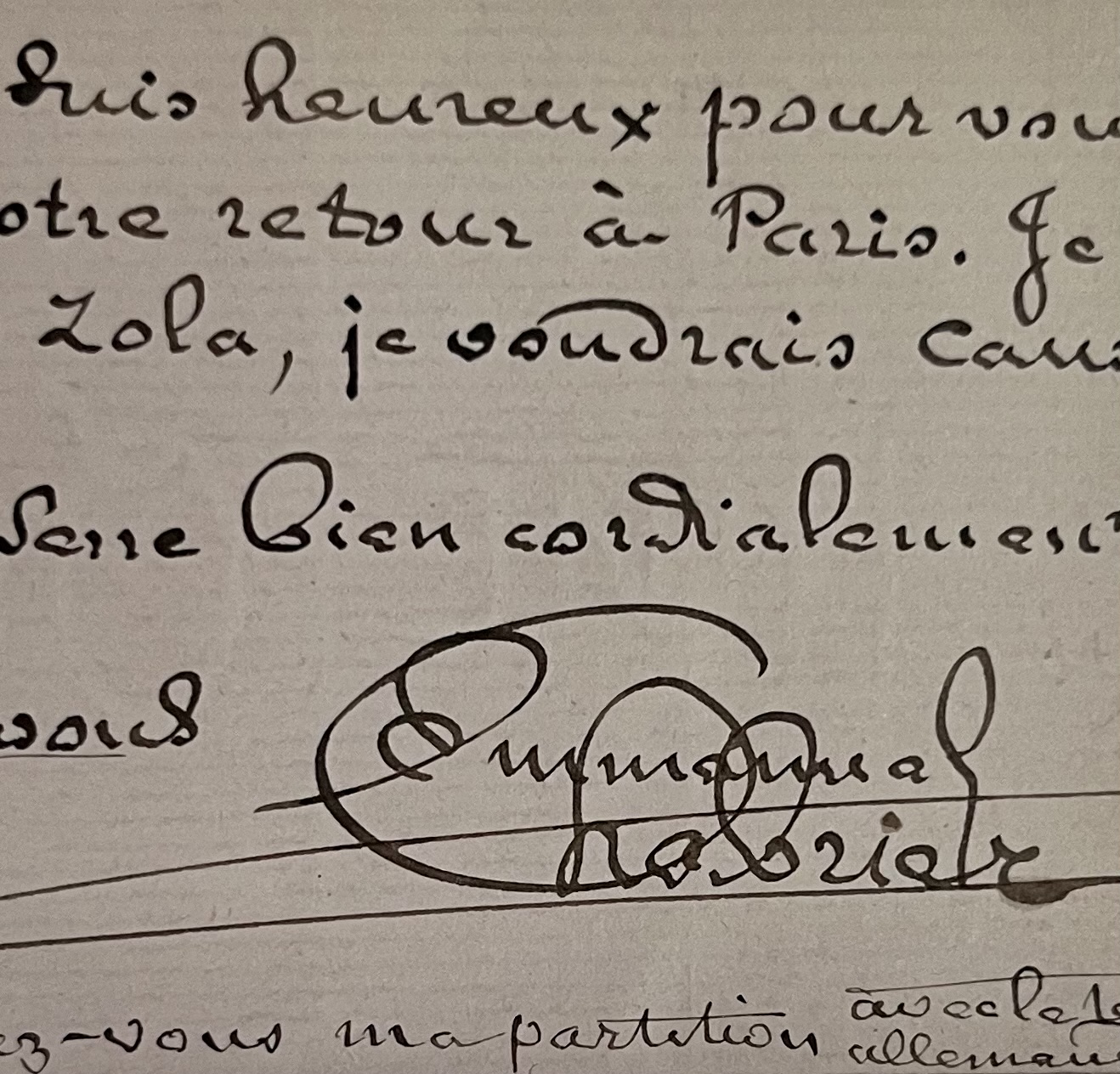 Emmanuel Chabrier « absolument confondu d’admiration » pour Émile Zola « cet homme de génie »