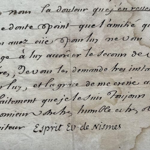 Esprit Fléchier, évêque de Nîmes, pleure la mort de son frère Philippe