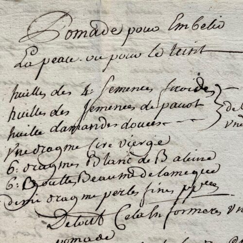18th-century recipe for a "Skin-enhancing or complexion-improving ointment"