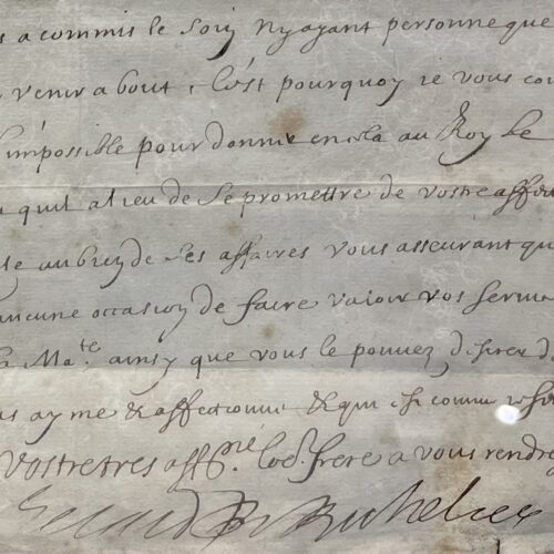 Lettre du Cardinal de Richelieu à l'évêque de Mende