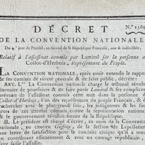 Affaire des Chemises rouges : la tentative d'assassinat de Collot-d'Herbois